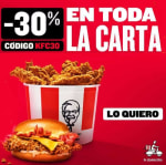 KFC 30% en toda la carta