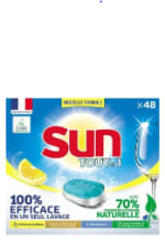SUN Tout en 1 - 48 Tablettes lave-vaisselle au citron à 44,59€