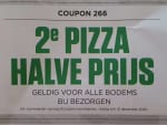 Tweede pizza halve prijs!