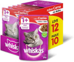 Ração Whiskas em Sachê, sabor Carne ao Molho - Pacote com 12 uni por R$ 29,61