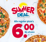 Regular pizza + 1 drink voor €6 bij Domino's