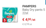 Pampers Baby Dry pants 5 22 stuks voor €4