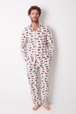 Pijama para Hombre camisero con perros de colores 100% algodón por 10.99€