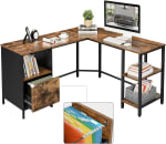 VASAGLE bureau, L-vormig computerbureau voor €84,99 dmv code bij Songmics