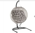 Outsunny Silla Colgante con Soporte Cesta Plegable de Malla Doble Cojín Arena y Negro por 186,90€