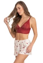 Pijama Mp blanco-rojo para mujer por $42.500