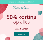 50% korting op alles tot donderdag middernacht (31/10/2019)