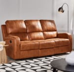 Sofá reclinable Attimo camel tipo gamuza por $399.990