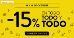 Descuento de 15% en todo Bmsupermercados viernes 28 y sábado 29 de octubre para próxima compra