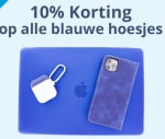 10% korting op blauwe hoesjes voor smartphones, tablets, MacBooks en AirPods