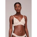 Sutiã Hering Top Triângulo Em Renda Floral Off White - R$ 18