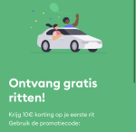 Ontvang gratis ritten! Krijg 10€ korting op je eerste rit