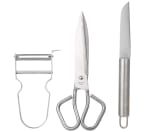 Bergner 3 utensilios de cocina de acero inoxidable Tijeras pelador y cuchillo por 6,72€
