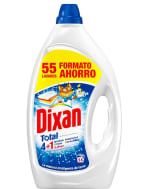 Dixan Gel Total 4+1, Detergente Líquido para Lavadora 55 Lavados, jabón líquido para lavar la ropa blanca y clara, limpieza, luminosidad, frescor y sostenibilidad por 7.62€