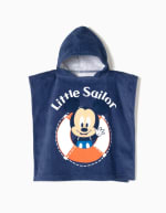 Poncho 100% algodón con capucha para niño. Estampado de Mickey, Disney (licencia oficial)
