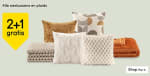 2+1 gratis op alle sier- en woonkussens en plaids bij Leen Bakker