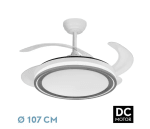 Ventilador Dc Bandido 59w silencioso Blanco 4aspas 107d 5900lm 3500-4000-6500k Remoto a solo 43,45€