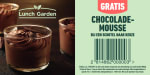 Gratis chocomousse bij Lunch Garden bij aankoop van een schotel