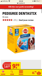Pedigree Dentastix 56 stuks voor slechts €9,99 bij Kruidvat
