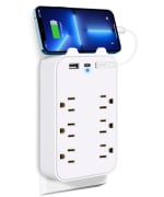 Multicontacto de Pared, Protector de Sobretensión de Pared con Extensor de 6 Tomas con 3 Puertos USB (1 USB-C) por $179 en Amazon