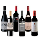 1 botella de Marqués de Griñón Caliza Selección Especial 2020. Pagos de Familia Marqués de Griñón. D.O. Dominio de Valdepusa. + 1 botella de Señorío del Bierzo Mencía Centenaria 2022. Vinos del Bierzo. D.O. Bierzo. + 1 botella de Matanegra Reserva 2018. Pagos de Matanegra. D.O. Ribera del Duero. + 1 botella de Todo o Nada Viña Mayor Crianza 2020. Bodegas y Viñedos Viña Mayor. D.O. Ribera del Duero. + 1 botella de Señorío de Ondarre Gran Reserva 2016. Bodegas Ondarre. D.O.Ca. Rioja. + 1 botella de Oinoz Edición Especial Crianza 2019. Bodega CM de Matarromera. D.O.Ca. Rioja. por 38€