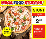 Diepvries pizza's voor ongeveer 0.50ct per stuk bij Megafoodstunter