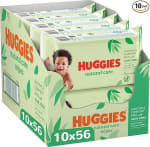 10 packs Huggies Toallitas Natural Care para Bebé, 99% Agua y con Aloe Vera, 560 toallitas por 11,07€
