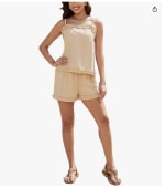 Pijama Crazy bean de Mujer Verano Corto Conjunto Dormir 2 Piezas Elegante Boho Casual por solo 8,39€