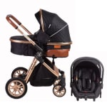 Coche bolina de Voyage con silla nido 3 en 1 negro por $179.990