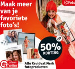 50% korting op alle fotoproducten van het Kruidvat Merk