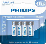 Pilha da Philips, modelo alcalina AAA com 4 unid - R$ 18