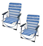 Pack 2 sillas playa Aktive plegables de textileno y aluminio 44x40x72 cm con asa de hombro y topes antivuelco soportan 100 kg por solo 35,22€