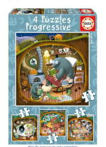 Set de 4 Puzzles Infantiles progresivos de 12 a 25 Piezas marca Educa ,Cuentos del Bosque by Kasandra por 5,49€