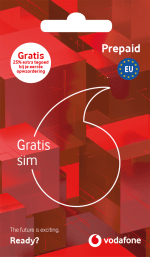 GRATIS Vodafone prepaid simkaart + 10GB Dagbundel