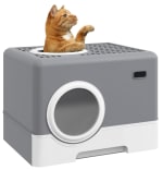 Bac à litière pour Chat Maison de Toilette litière à Chat Double Porte battante et supérieure + Pelle fournis à 42,90€