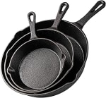Nuovva Pre-Seasoned Cast Iron Skillet 3-Piece Set – £27.99