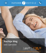 Fletcher Hotels Nachtje Weg voor 2 personen voor €35