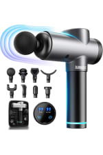 Pistola de masaje, 99 velocidades, 8 cabezales de masaje, dispositivo de masaje portátil eléctrico por 42.99€