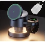 Cube de Chargeur Induction 4 en 1 avec Lampe de Nuit, Chargeur 30W, pour MagSafe Charger sans Fil, 3 en 1 à 83,32€