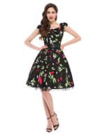 Mouwloze katoenen vintage jurk met capuchon voor €8.24 dmv code