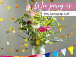 15% korting + gratis verzending op boeket Lief bij Bloemenvandeteler