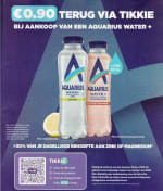 0,90 euro terug via Tikkie van een Aquarius water
