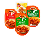 Mora Saté Alle bakjes à 160 gram of Hebro Saté voor €1 bij de Plus