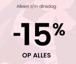 15% korting op alles