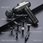 Pistola de masaje,8 cabezales LCD USB-C 99 velocidades por solo 18,38€