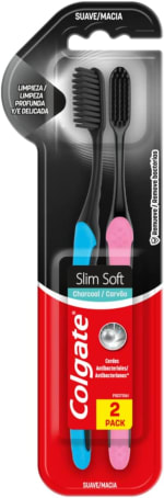 2 escovas de Dente da Colgate, modelo Slim Soft Black - R$ 16,11