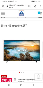 Medion Ultra HD smart tv 65" voor €499