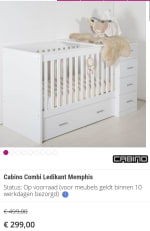 Cabino Combi Ledikant Memphis Grijs voor €299