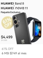 Smartwatch Huawei Band 8 + Huawei Nova 11 por $4,499