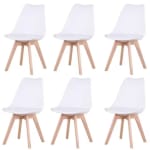 6 sillas de comedor estilo nórdico con asiendo acolchado por 113,02€